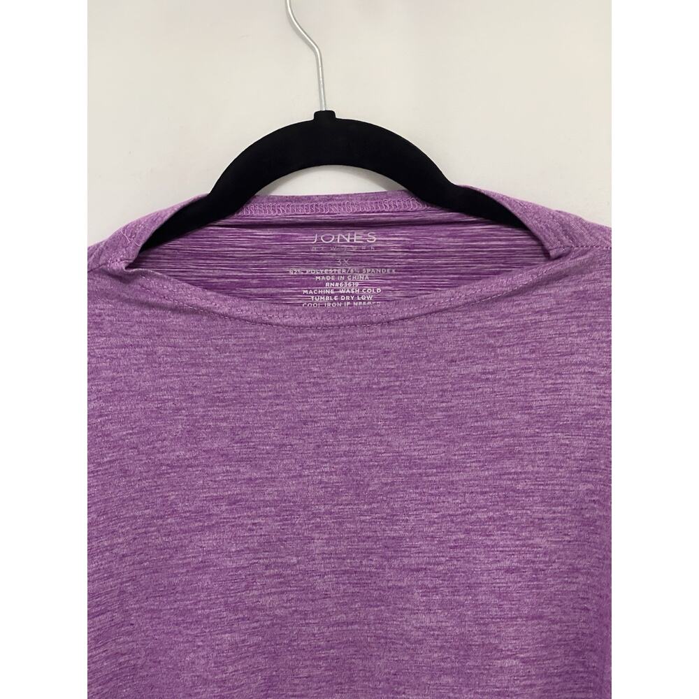 NWT Women's Plus Long-sleeve Brushed Tunic Top Purple 3XL - Picture 3 of 4